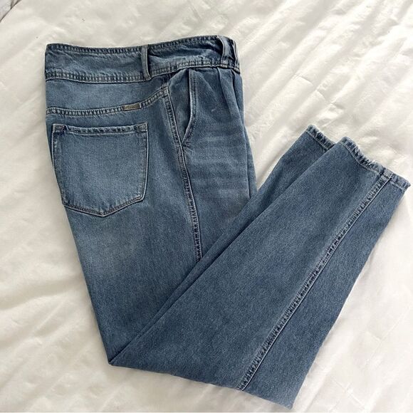 Kancan High Waist Relaxed Mom Baggy Jeans Distressed Straight Leg - Picture 12 of 13